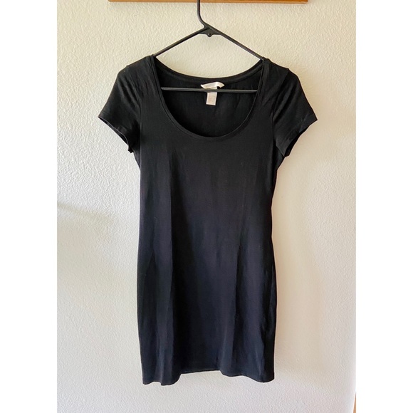 H&M Basic Black Bodycon T-Shirt Dress - Picture 2 of 4